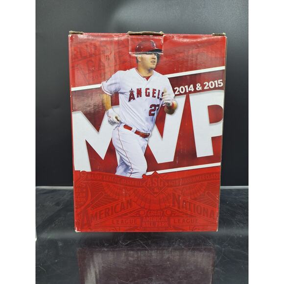 Mike Trout Angels MVP 2014 & 2016, All Star 2014 & 2015 Double Bobblehead (516) - Picture 11 of 14